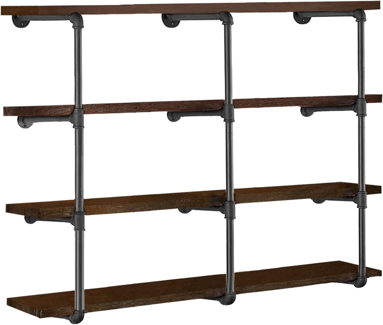 Industrial Iron Pipe Shelves, 4 Tier, 42