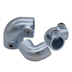 Galvanized 21.3mm-60.3mm key clamp tube Connectors 90 Elbow Pipe Fittings for safety handrail, railing, guardrails