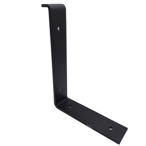 12" Shelf Brackets with Lip Z Shelf Bracket Black Heavy Duty Hook Brackets for Shelves for DIY Shelving Hardware Included