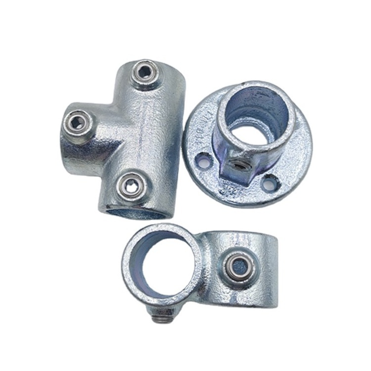 Malleable Ductile Iron Handrail System Pipe key Clamps Fittings Structural Pipe Connector Railing Base Flange