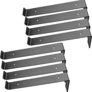 12 inch Shelf Brackets with Lip Match 11.25" Board Black Heavy Duty Z Shelf Bracket for DIY Shelving Hardware Included