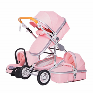 High Landscape Baby Stroller 3 in 1 With Car Seat Pink Stroller Luxury Travel Pram Car seat and Stroller Baby Carrier Pushchair