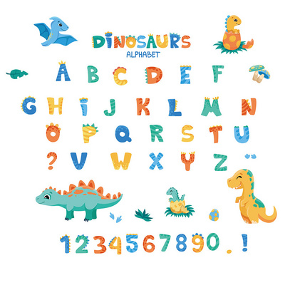 26 letter enlightenment wallpaper cartoon dinosaur children's room bedroom kindergarten decoration self-adhesive sticker