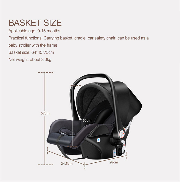 High Landscape Baby Stroller 3 in 1 With Car Seat Pink Stroller Luxury Travel Pram Car seat and Stroller Baby Carrier Pushchair