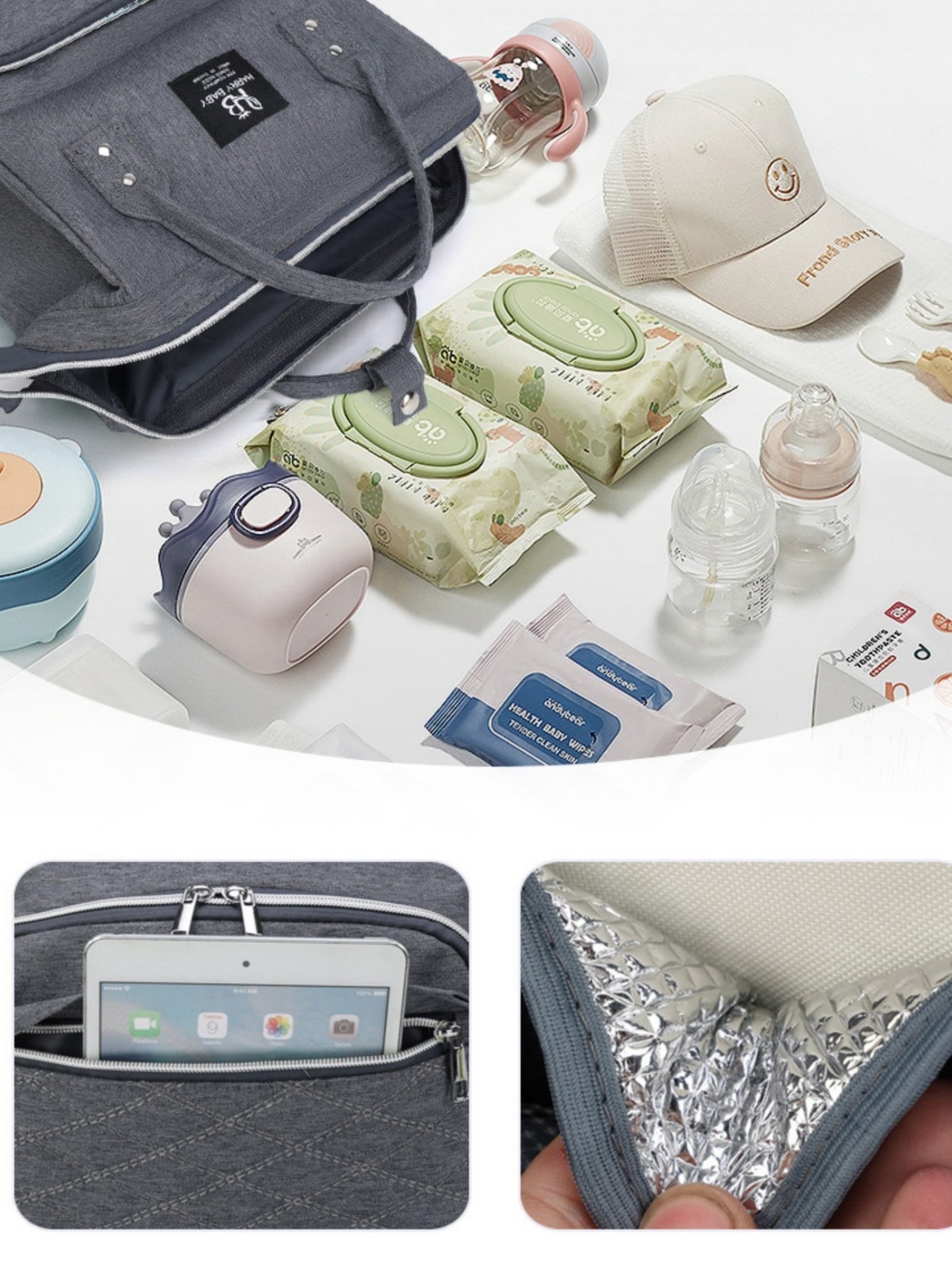 new Baby diaper bag and bed portable Foldable multi-function fashion mummy mom mommy backpack diaper  nappy changing  bags