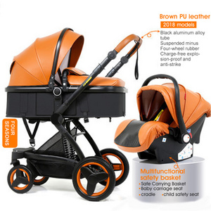 Pivot Modular Travel System With Car Seat High Landscape baby stroller 3 in 1 with True Pram Mode luxury wagon