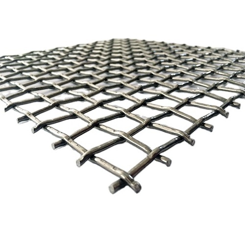 High Tensile 65Mn 45# Manganese steel Iron wire woven Quarry Rock square Hole crimped wire mining screen mesh