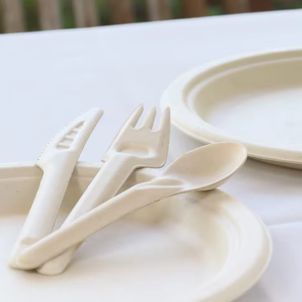 Compostable Paper Utensils Cutlery Set Heavy Duty Biodegradable Eco-Friendly BPI Certified Bagasse Fork