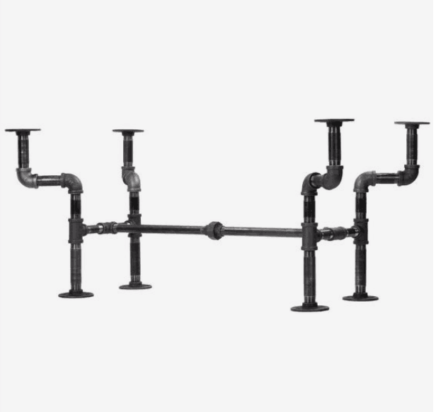 Vintage Industrial Cast Iron Pipe Table Legs Pipe Fittings with Malleable Iron Black Customized Dining Room Furniture Standard