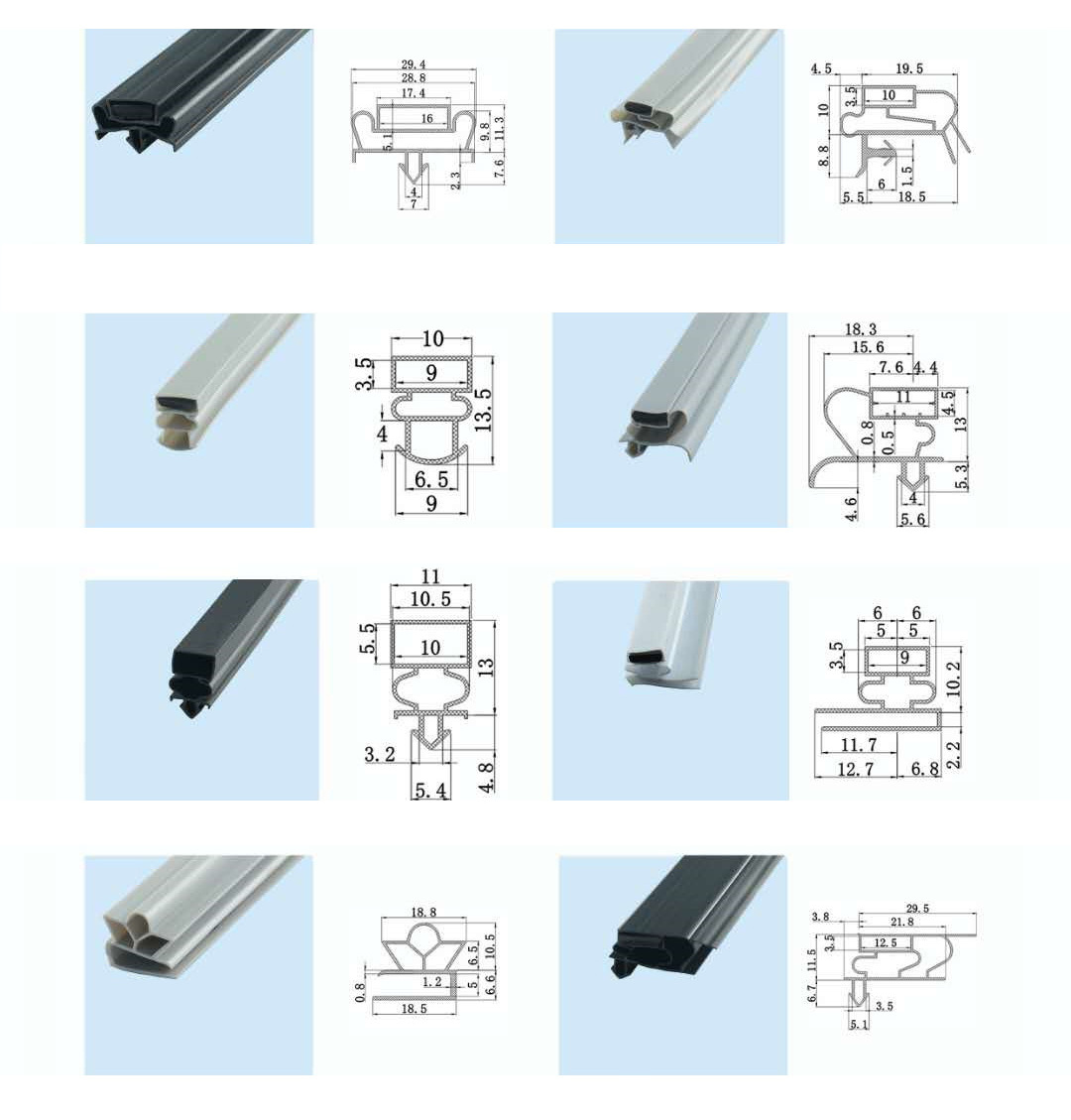 Competitive Manufacturer Rubber Extrusion Freezer / Fridge / Refrigerator Door Sealing Gasket Magnetic Strips