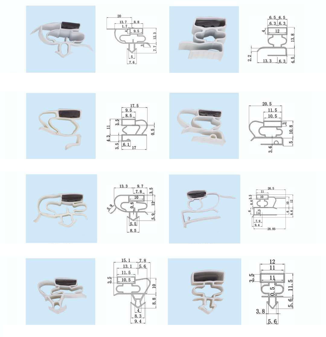 Competitive Manufacturer Rubber Extrusion Freezer / Fridge / Refrigerator Door Sealing Gasket Magnetic Strips