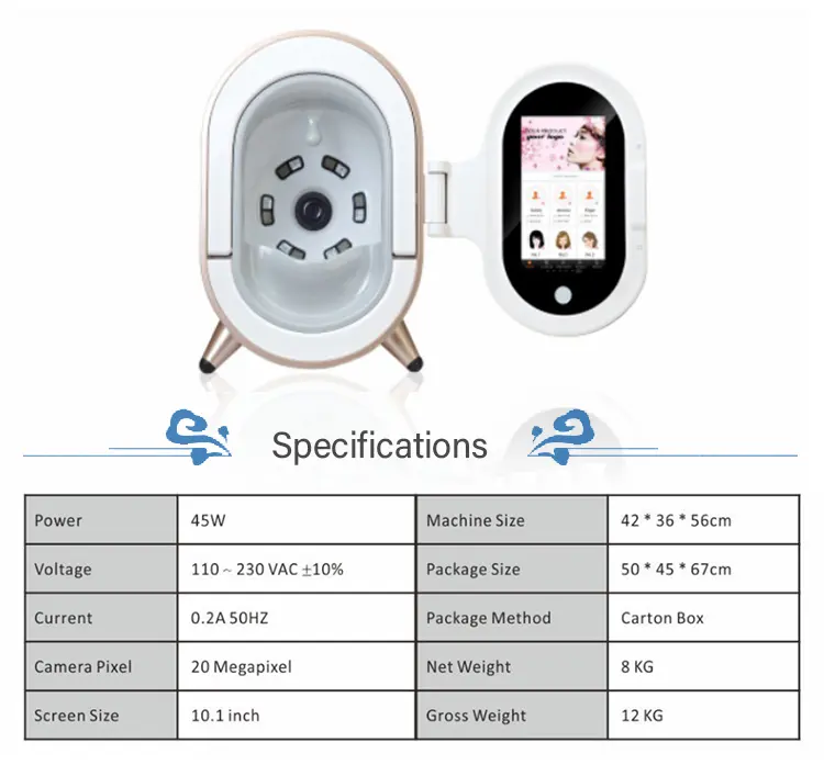 detailed skin analysis wholesale intelligent ai face visia analysis skin 3d face camera skin analysis