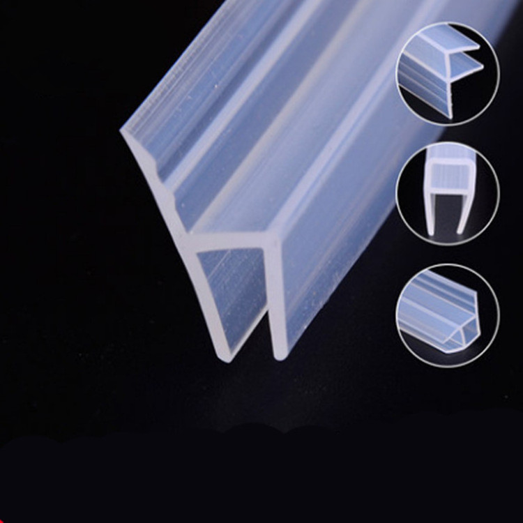 H shape glass folding shower door seal silicone rubber strip