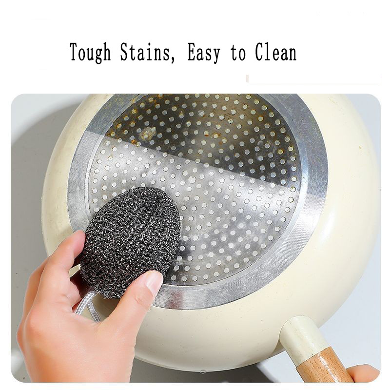 Home-Use Stainless Steel Cleaning Ball with Hanging Rope Great Kitchen Scrubber for Pots and Dishes Tool for Cleaning Rust