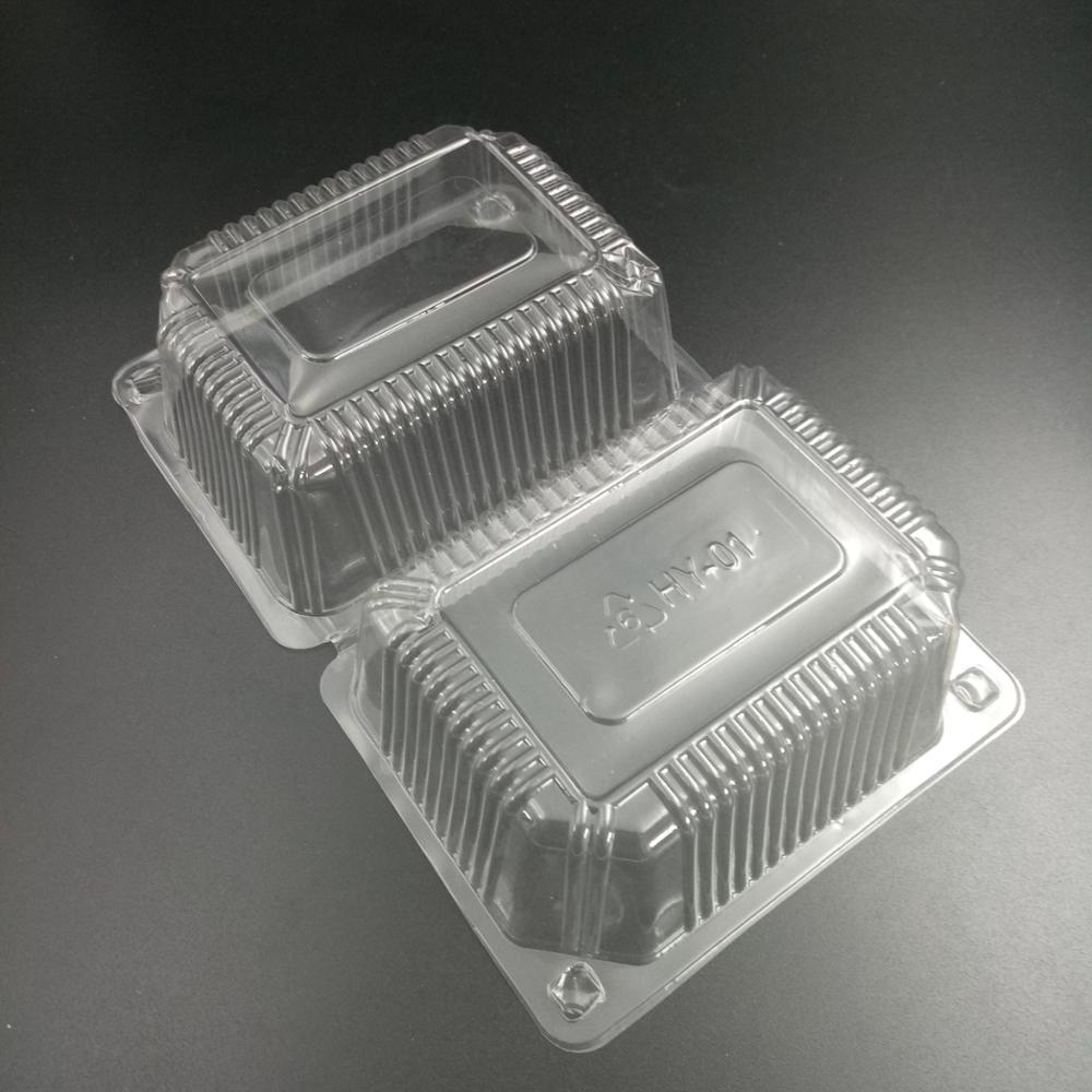 Disposable blister packaging clear plastic cake box.