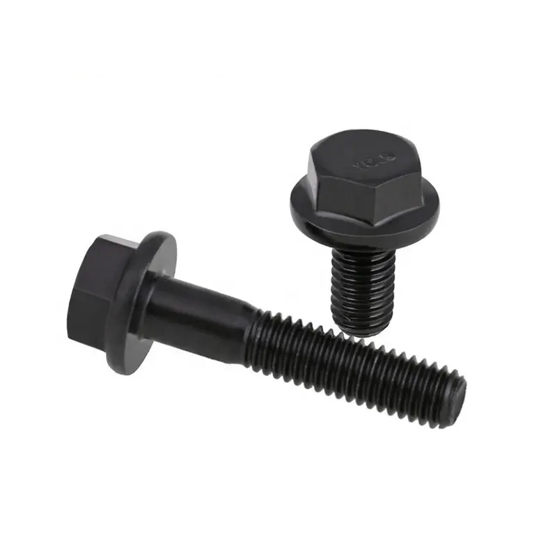 High strength carbon steel black oxide flange carriage bolts hex hexagonal  grade 8.8 fasteners perno factory buat  bolt and nut