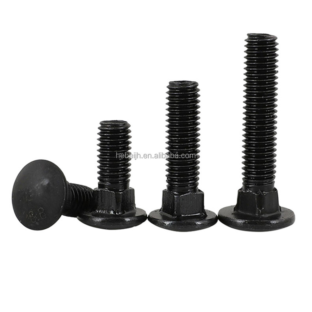 High strength carbon steel black oxide flange carriage bolts hex hexagonal  grade 8.8 fasteners perno factory buat  bolt and nut