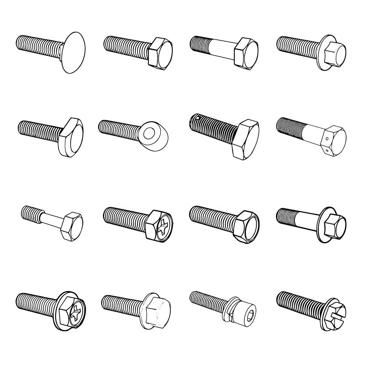 High strength carbon steel black oxide flange carriage bolts hex hexagonal  grade 8.8 fasteners perno factory buat  bolt and nut