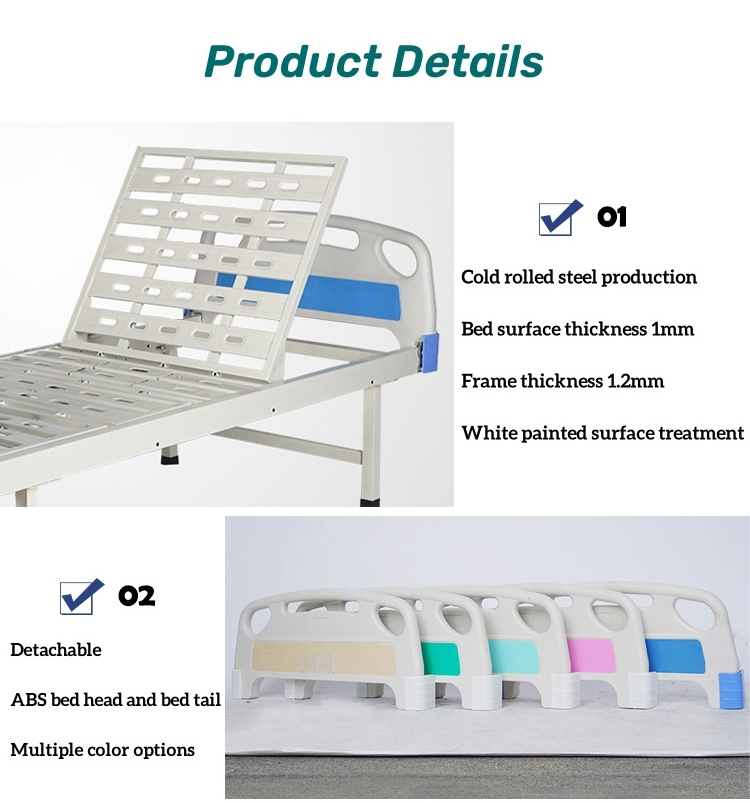 Factory direct sales non electric reclining manual Single 1 Crank medical patient hospital sand bed