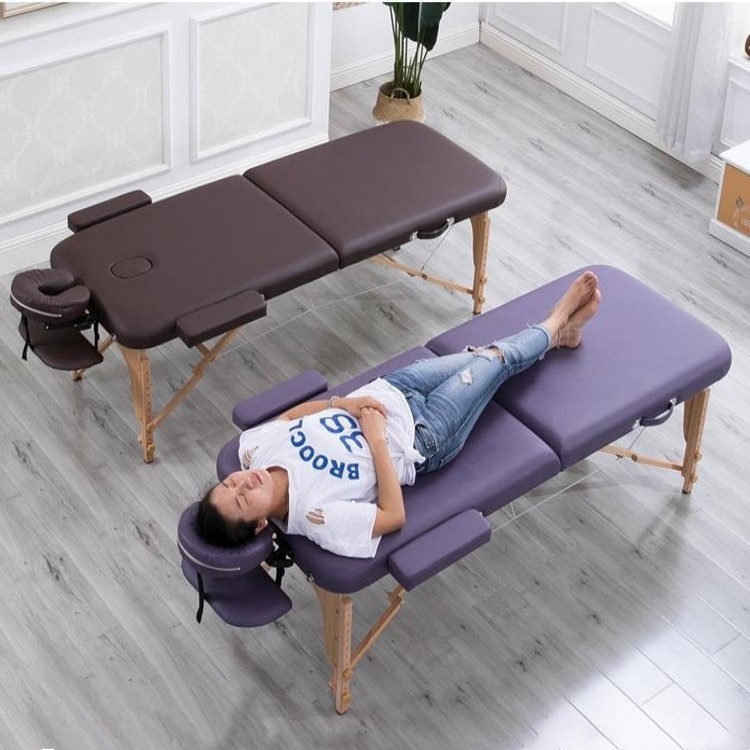 Portable Folding Lightweight Massage Table Full Body Spa Thai Massage Bed with Facial Holes