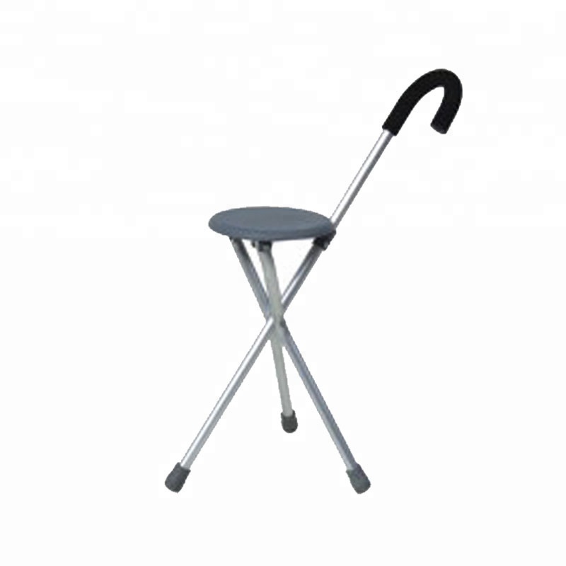 Folding adjustable Elderly crutch chair With stool Walker Sticks Old man cane Sitting crutch