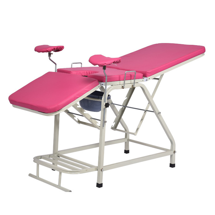 Factory portable exam table with stirrups gynecological obstetric examination bed in hospital gynecology delivery obstetric bed