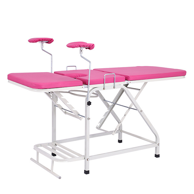 Factory portable exam table with stirrups gynecological obstetric examination bed in hospital gynecology delivery obstetric bed