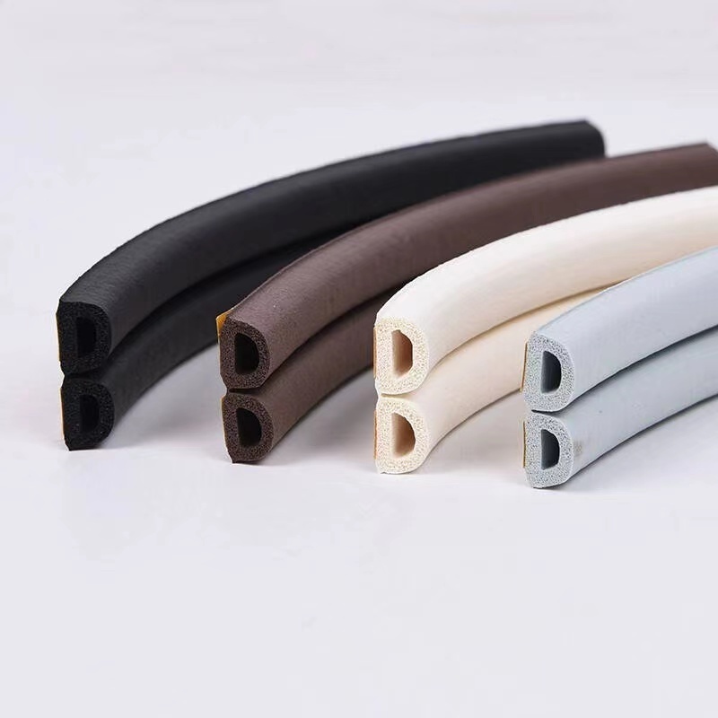 Soft D/E/I shape  brown/white/black EPDM foam Weatherstrip Door Sealing Strip