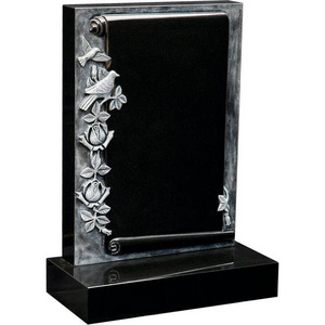 JK High quality  Hand Carved European Style black granite headstones