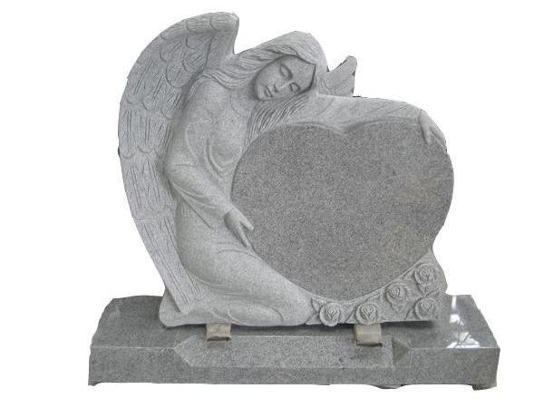 JK European style Popular Hand Carved Granite Double Heart Memorial Headstone