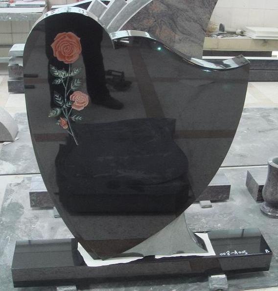 JK High quality  Hand Carved European Style black granite headstones