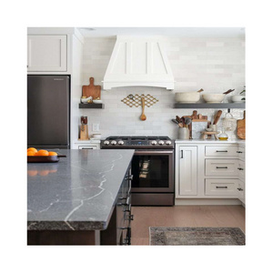 JK Cut-to-Size Kitchen Artificial Quartz Marble Granite Stone Carrara White Calacatta Vanity Quartz Countertop with Grey Veins