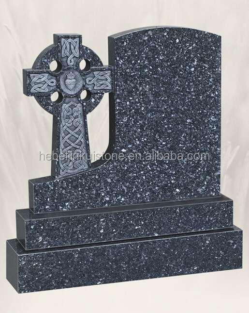 JK butterfly blue granite headstone