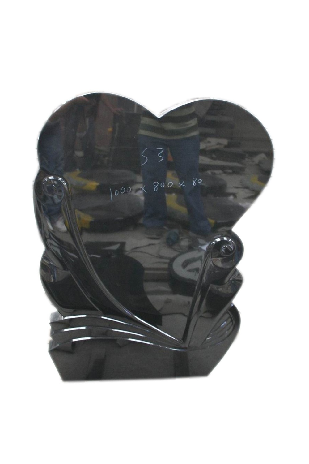 JK black granite butterfly headstone