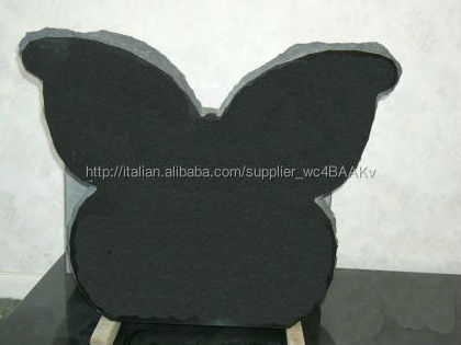 JK black granite butterfly headstone