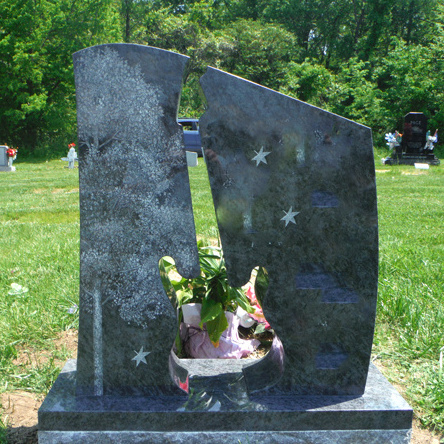 JK Customized Hand Carved Black Granite Guitar Headstone for cemetery