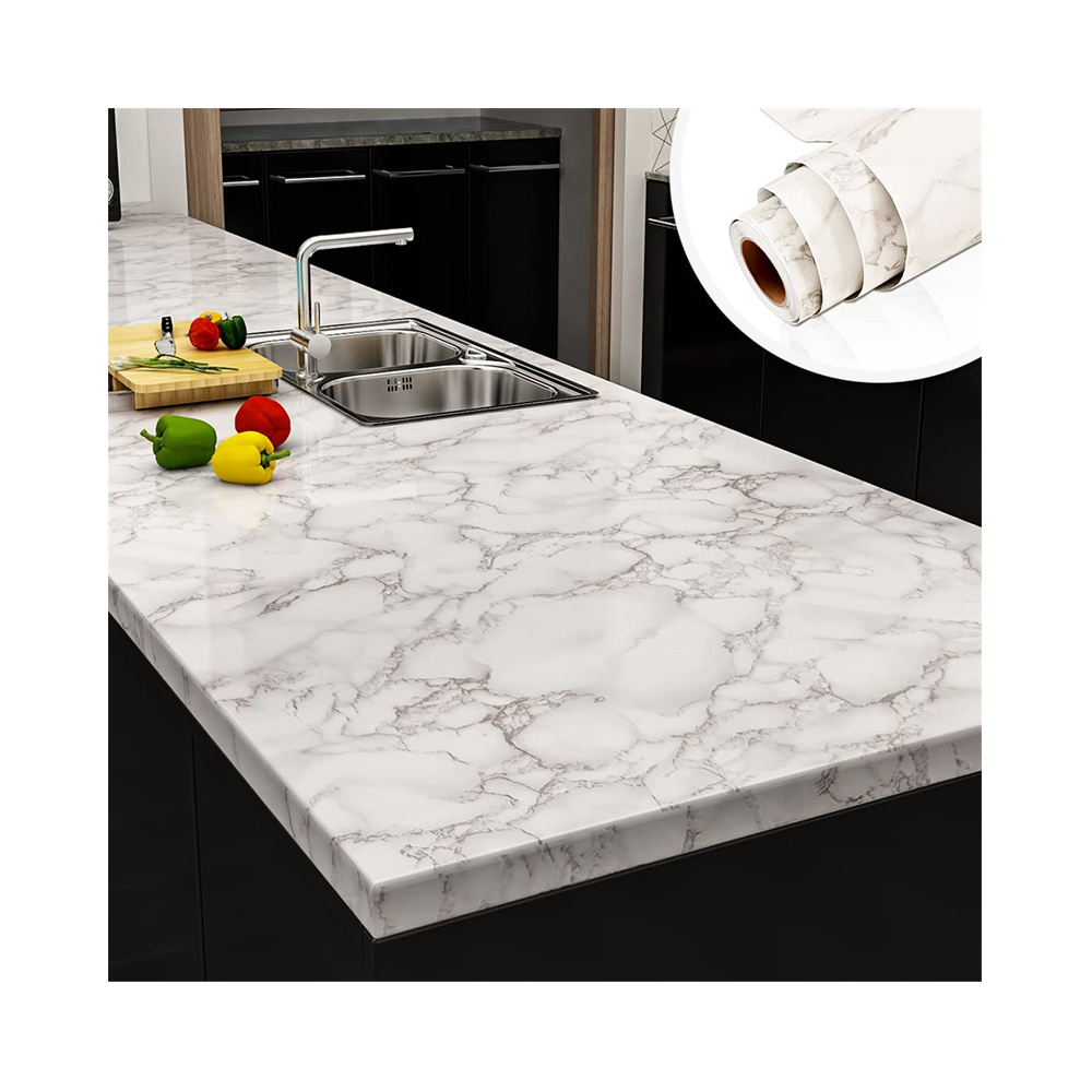 JK Cut-to-Size Kitchen Artificial Quartz Marble Granite Stone Carrara White Calacatta Vanity Quartz Countertop with Grey Veins