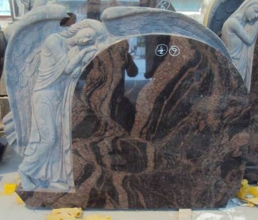 JK butterfly blue granite headstone