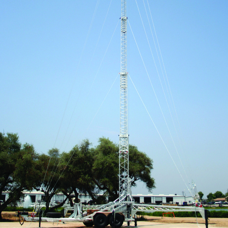 Made In China 20m Cell On Wheels On Heavy Trailer Communication Tower COW Telescopic Mast