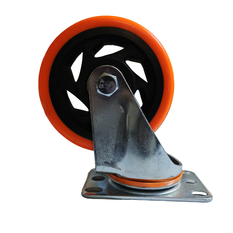 High quality orange rubber caster wheels for metal platform trolley cart