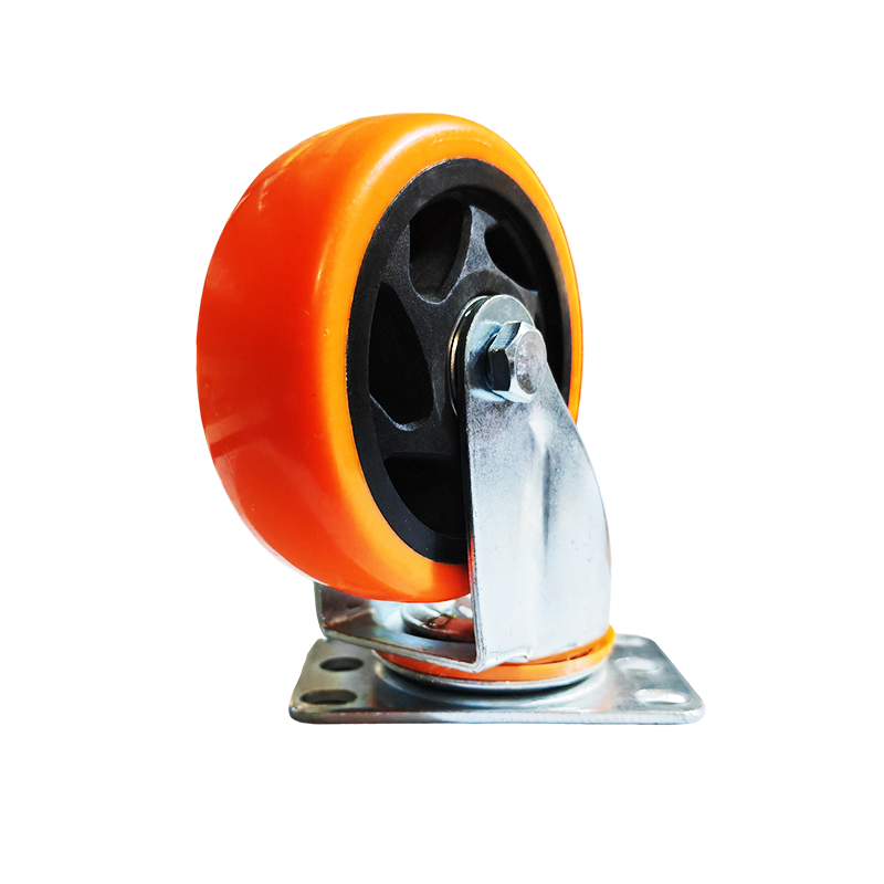 High quality orange rubber caster wheels for metal platform trolley cart