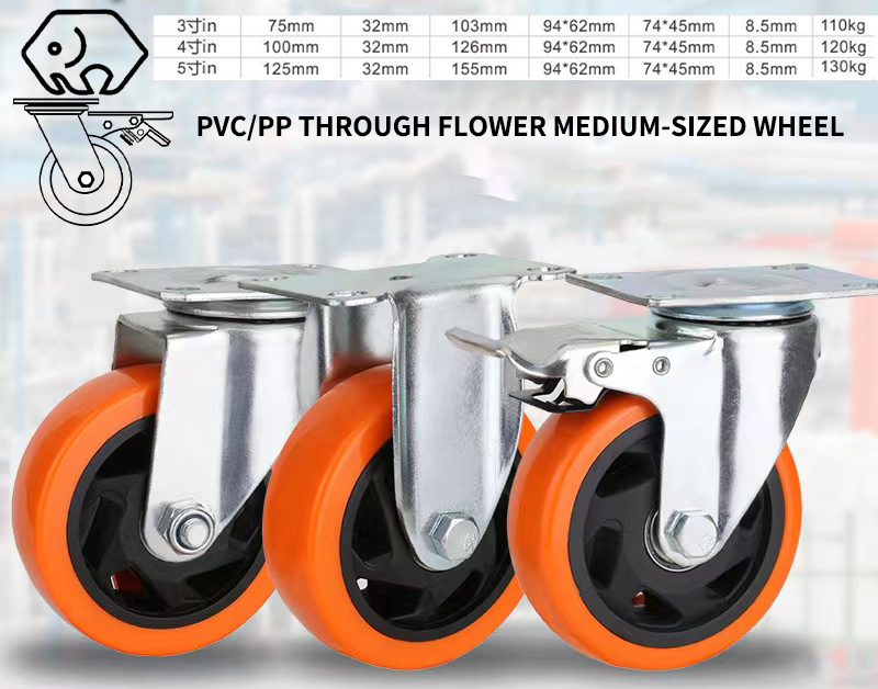 Free Sample Manufacturer Heavy Duty 3 inch 4 inch 5 inch PU PP TPR Cart Wheel Container Industrial Caster wheels trolley wheels