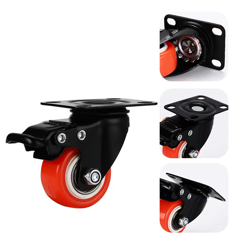 Wholesale 2 inch PVC trolley Caster 2.5 inch Silently Swivel Locking Brake Casters wheel For Industry Application