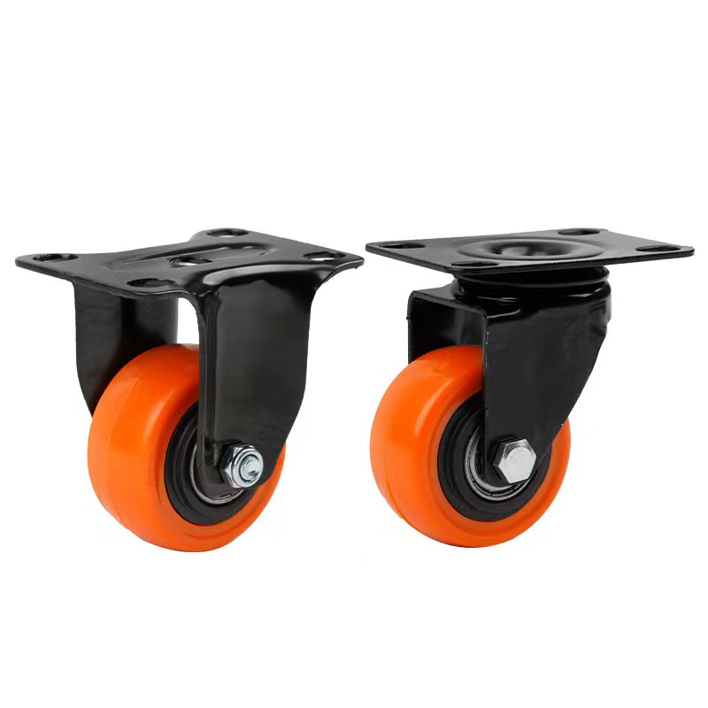 1.5/2/2.5 Inch Furniture Casters Replacement Swivel Chair Accessories Black Orange Silent Stemless Caster