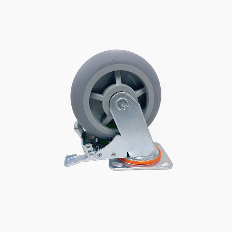 Swivel Castors 4 Inch Grey TPR Medical Caster Wheel Moving Appliance Rollers Shopping Trolley Platform Cart Casters Wheels