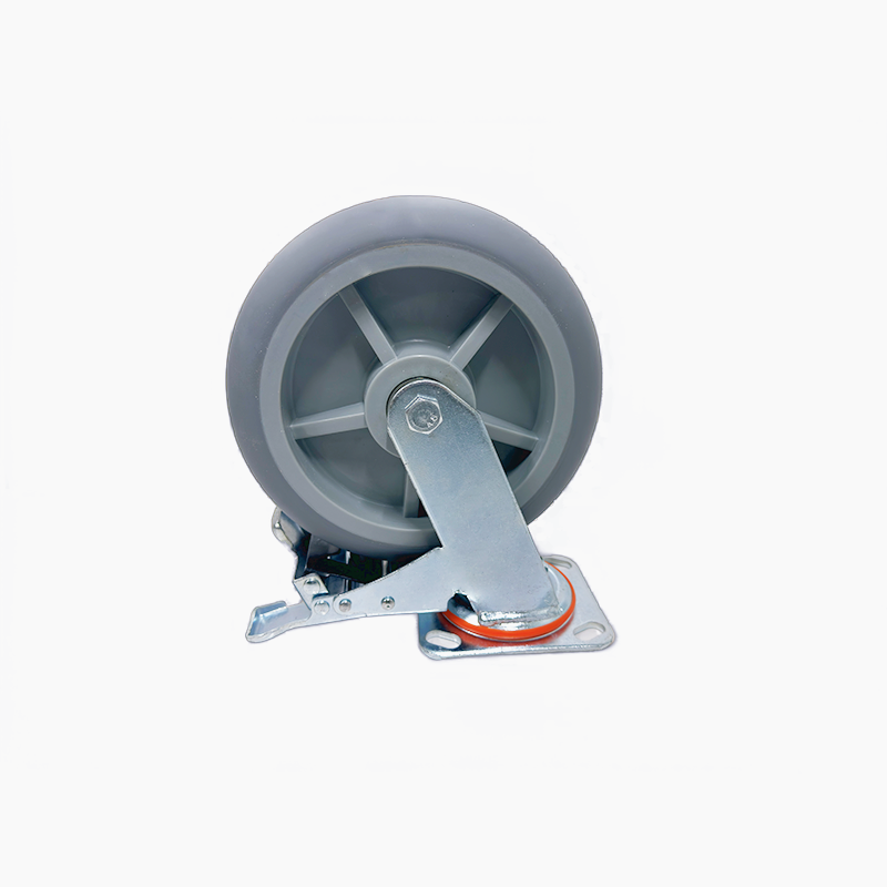 Swivel Castors 4 Inch Grey TPR Medical Caster Wheel Moving Appliance Rollers Shopping Trolley Platform Cart Casters Wheels