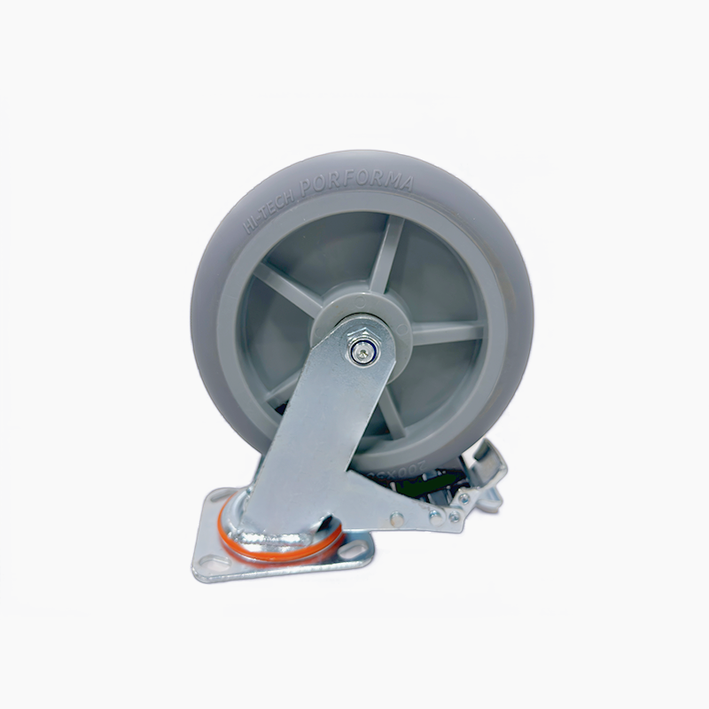 Swivel Castors 4 Inch Grey TPR Medical Caster Wheel Moving Appliance Rollers Shopping Trolley Platform Cart Casters Wheels