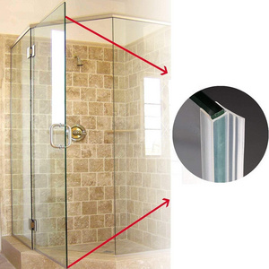 Frameless Shower Door Bottom Seal, Clear PVC Shower Seal Strip for  Glass Door Stop Shower Leaks