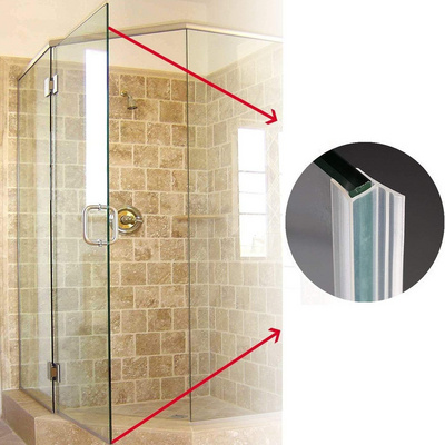 Frameless Shower Door Bottom Seal, Clear PVC Shower Seal Strip for  Glass Door Stop Shower Leaks