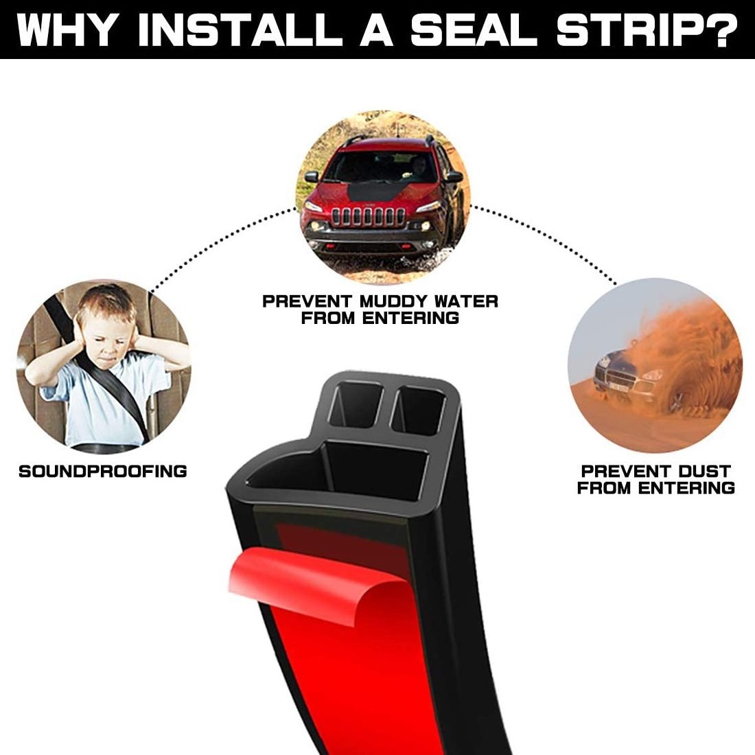 Auto Weather Peel, Universal Self Adhesive Auto Door Rubber Duct Seal, Window Door Hood Noise Insulation sealing strip